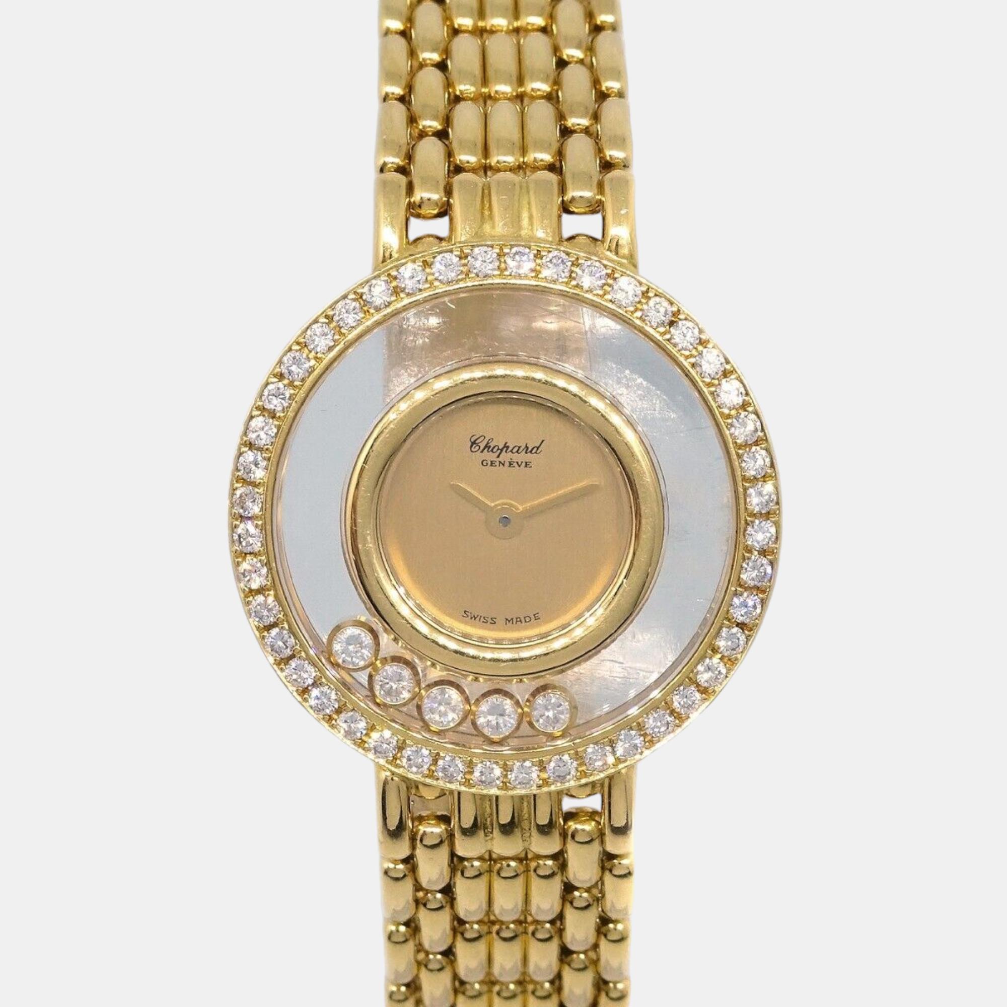 

Chopard 18K Yellow Gold Happy Diamonds 20/6390 Quartz Watch