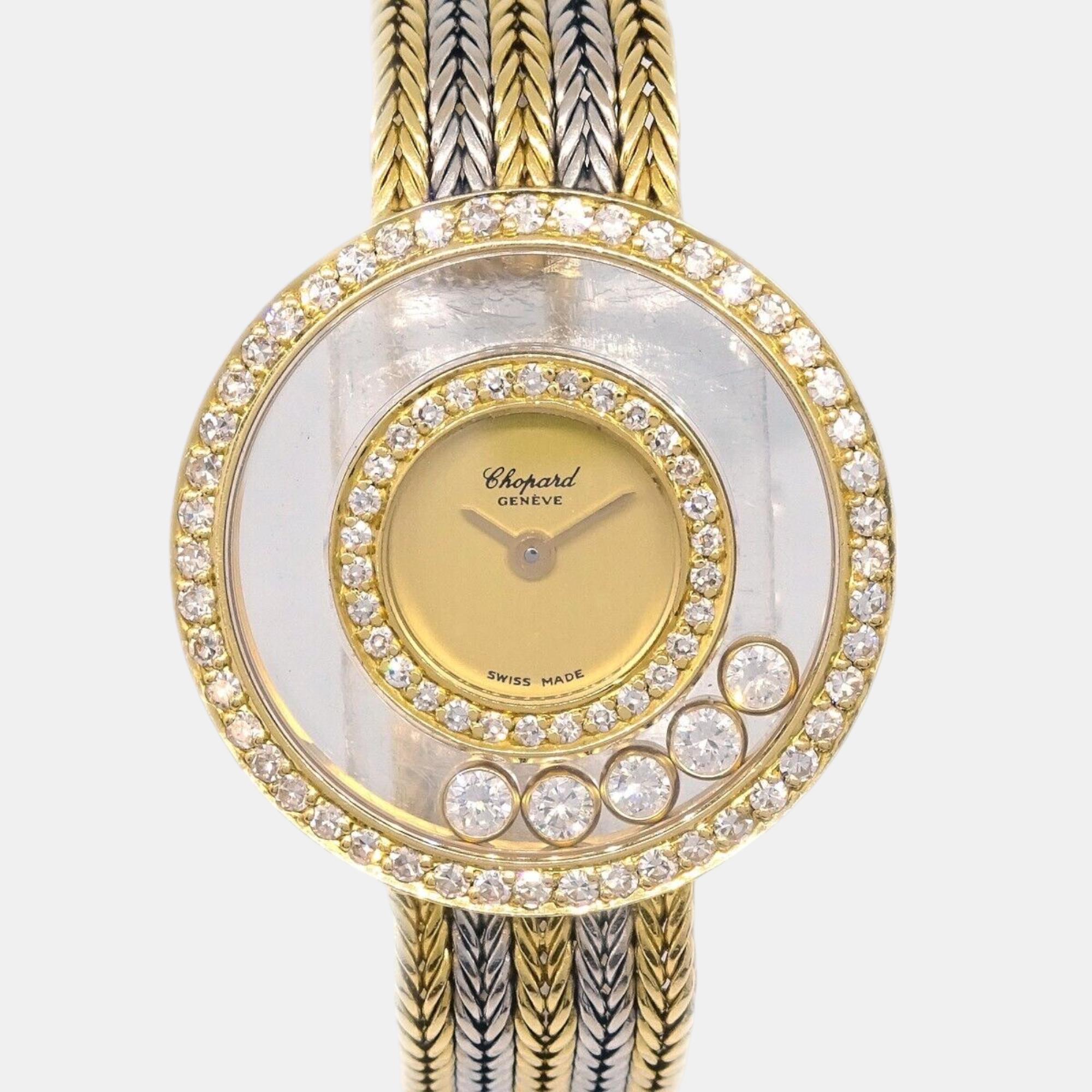 

Chopard 18K Yellow Gold Happy Diamonds 20/4355 Quartz Watch