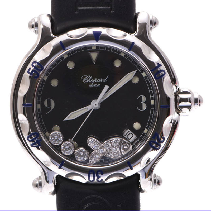 

Chopard Black Diamond Stainless Steel and Rubber Happy Fish