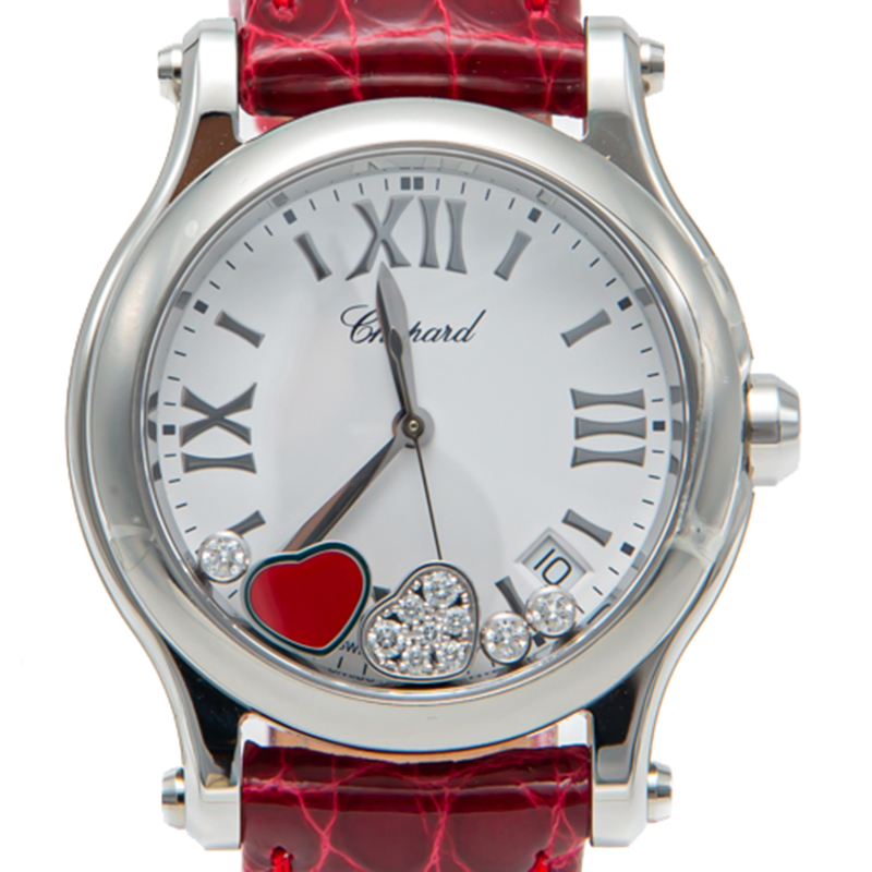 

Chopard White Dial Stainless Steel Happy Sport Hearts Diamond Women'S Watch