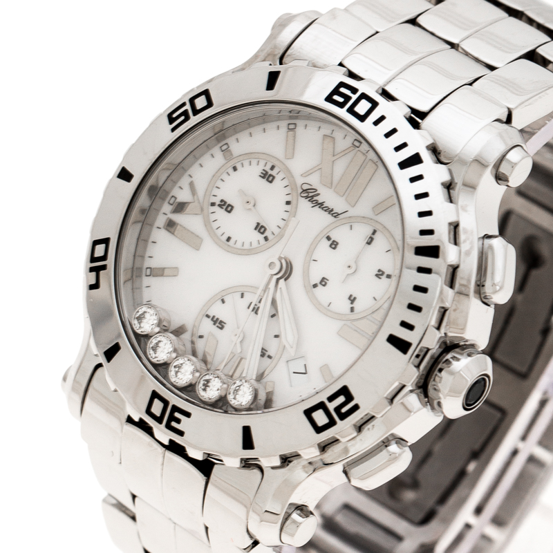 

Chopard White Stainless Steel Happy Sport, Silver