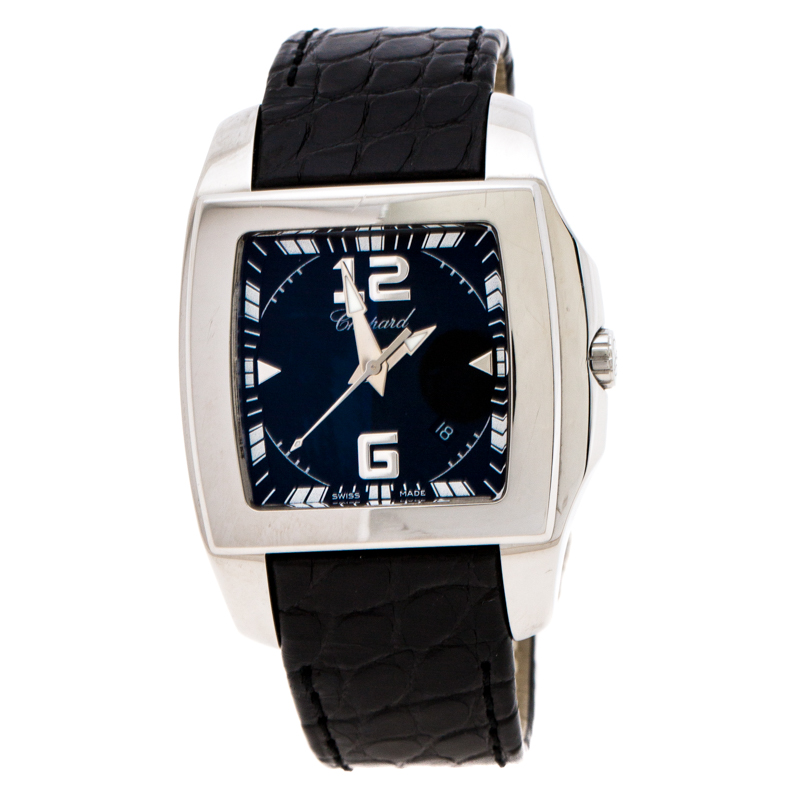 Chopard Black Stainless Steel Two O Ten Tycoon Women's Wristwatch 34 mm