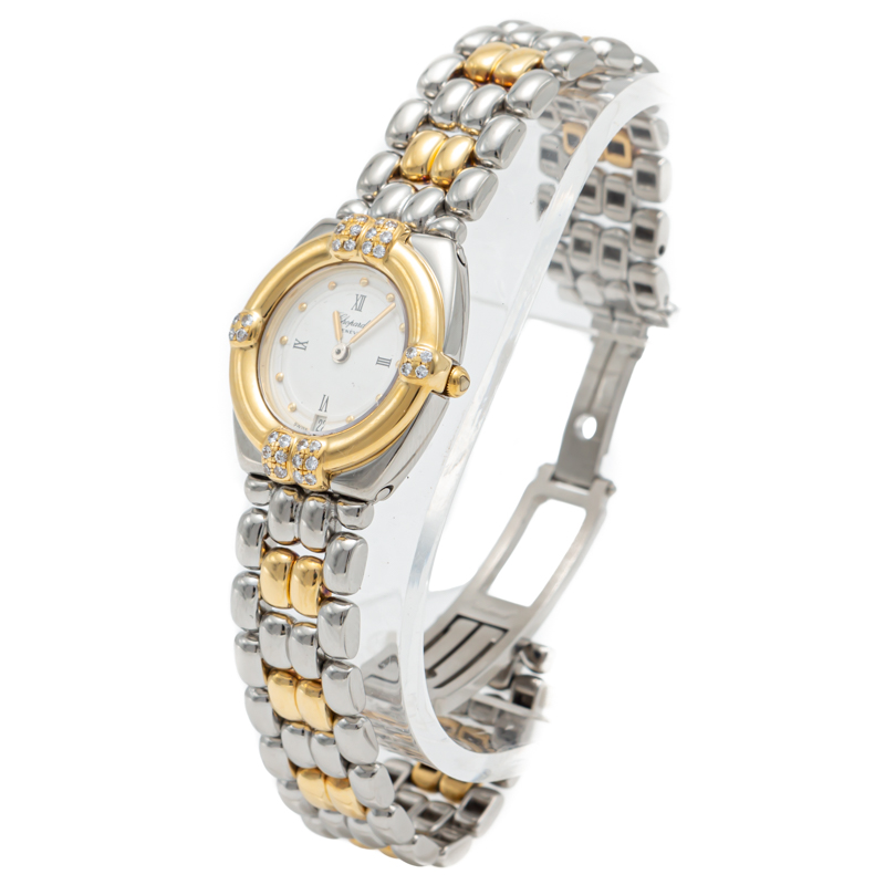 

Chopard White Dial Gstaad Stainless Steel & Yellow Gold Diamond Women's Watch