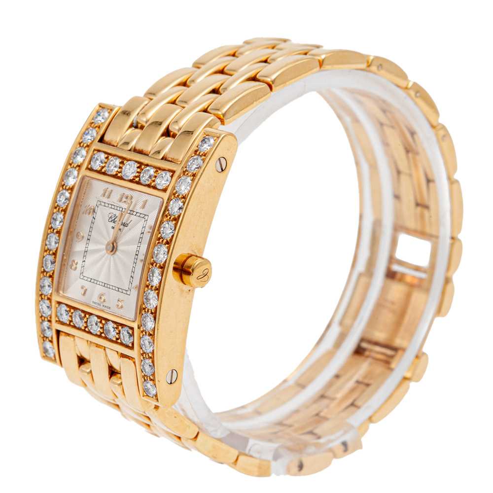 

Chopard Silver Dial Yellow Gold Your Hour Diamond Women's Watch