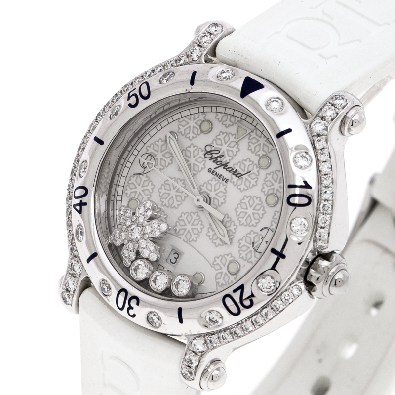 

Chopard White Stainless Steel Diamond Happy Sport