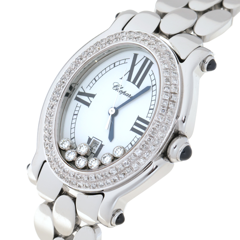 

Chopard White Stainless Steel Diamond Happy Sport, Silver