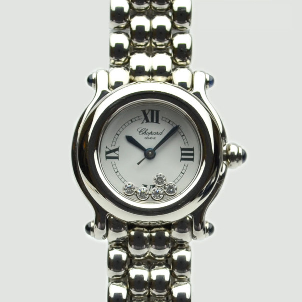 Pre Owned Chopard Happy Sport Stainless Steel and Diamonds Ladies Wristwatch