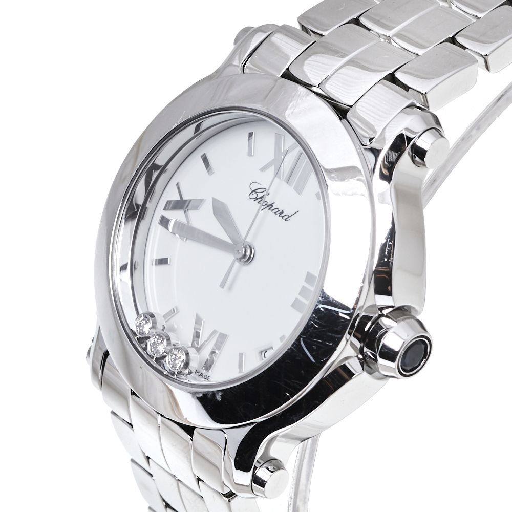 

Chopard White Stainless Steel Happy Sport, Silver
