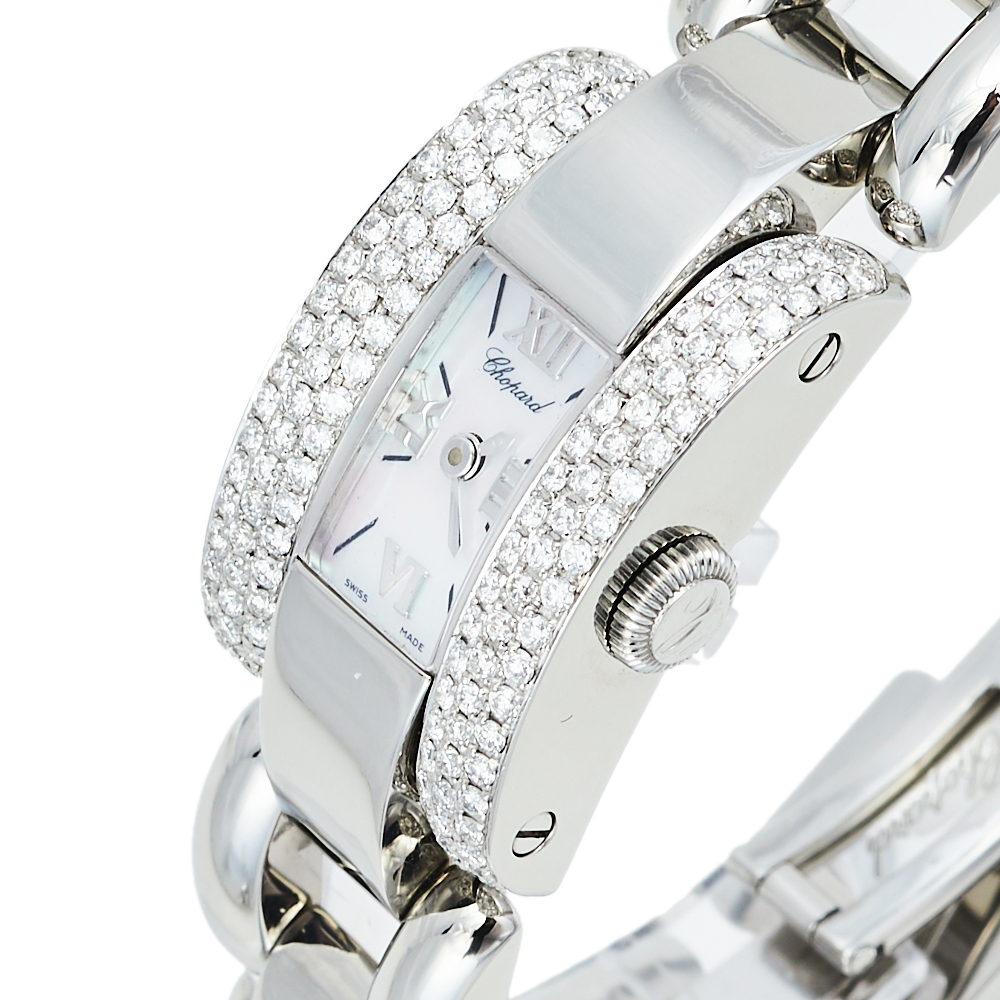 

Chopard Mother of Pearl Stainless Steel Diamonds La Strada, White