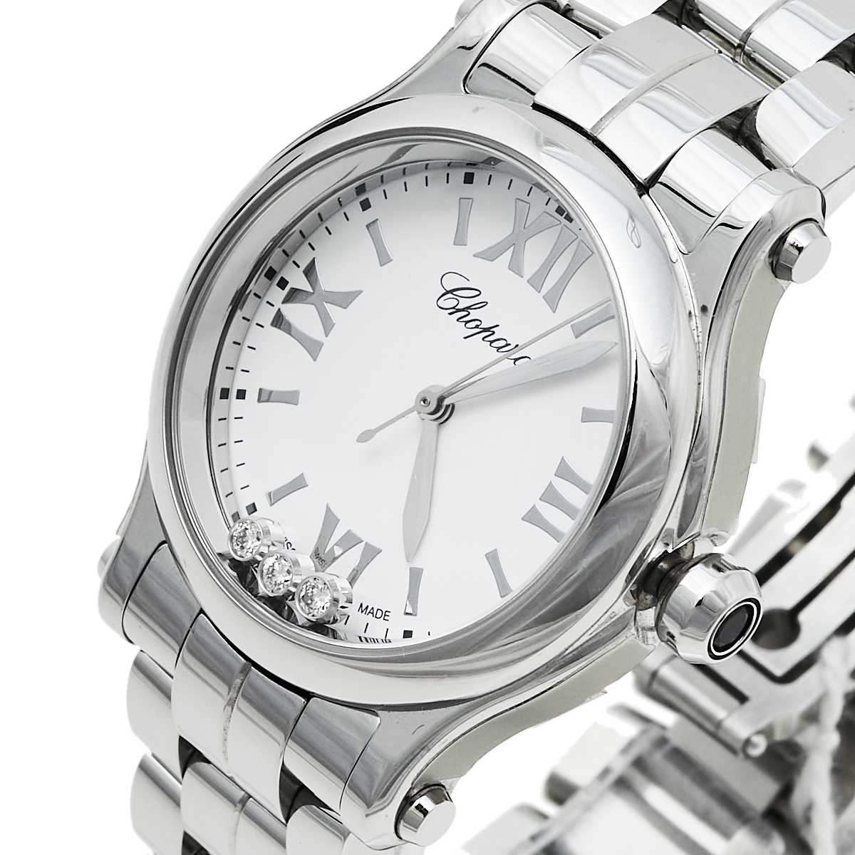 

Chopard White Stainless Steel Happy Sport, Silver