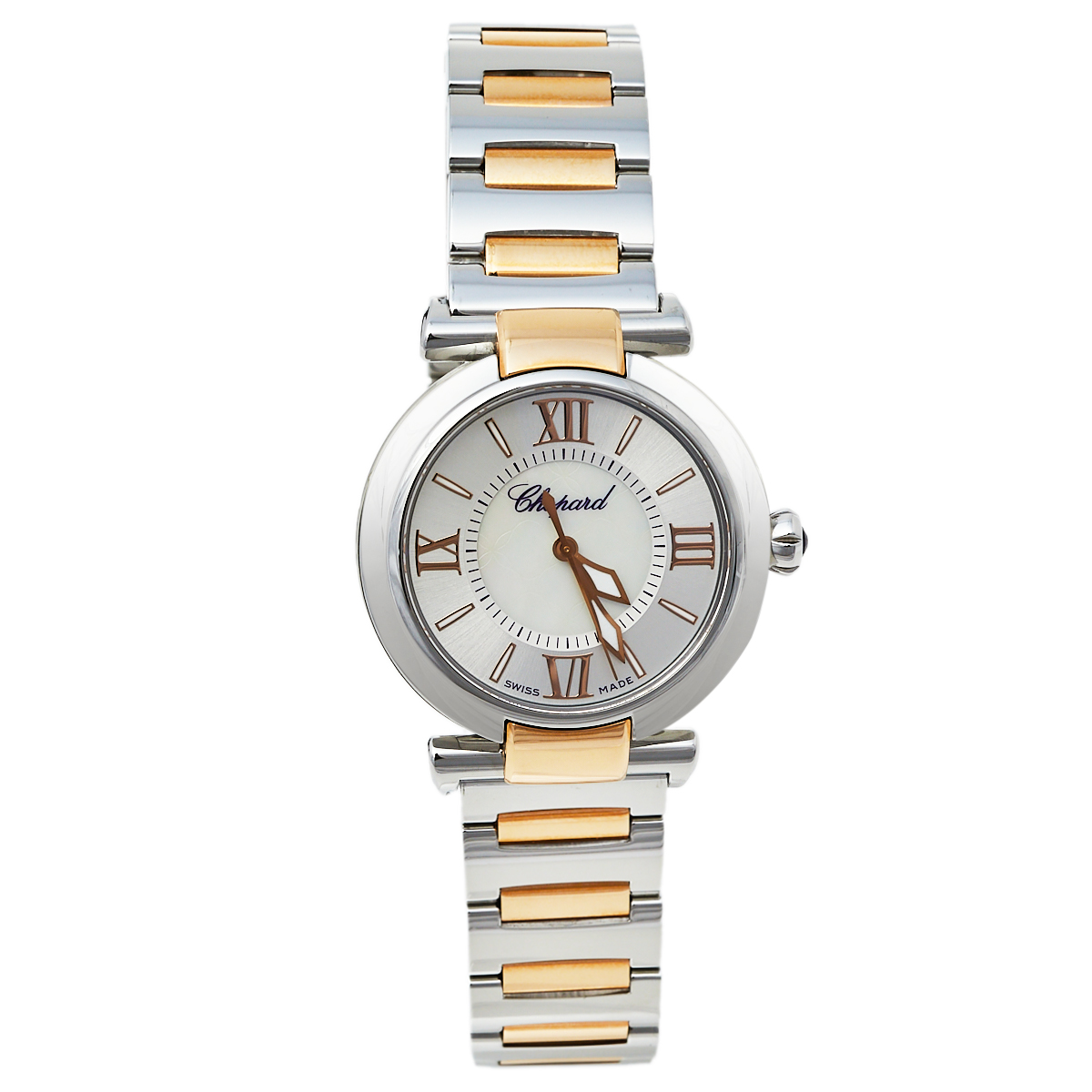 Pre-owned Chopard Silver 18k Rose Gold And Stainless Steel Imperiale 8563 Women's Wristwatch 29mm