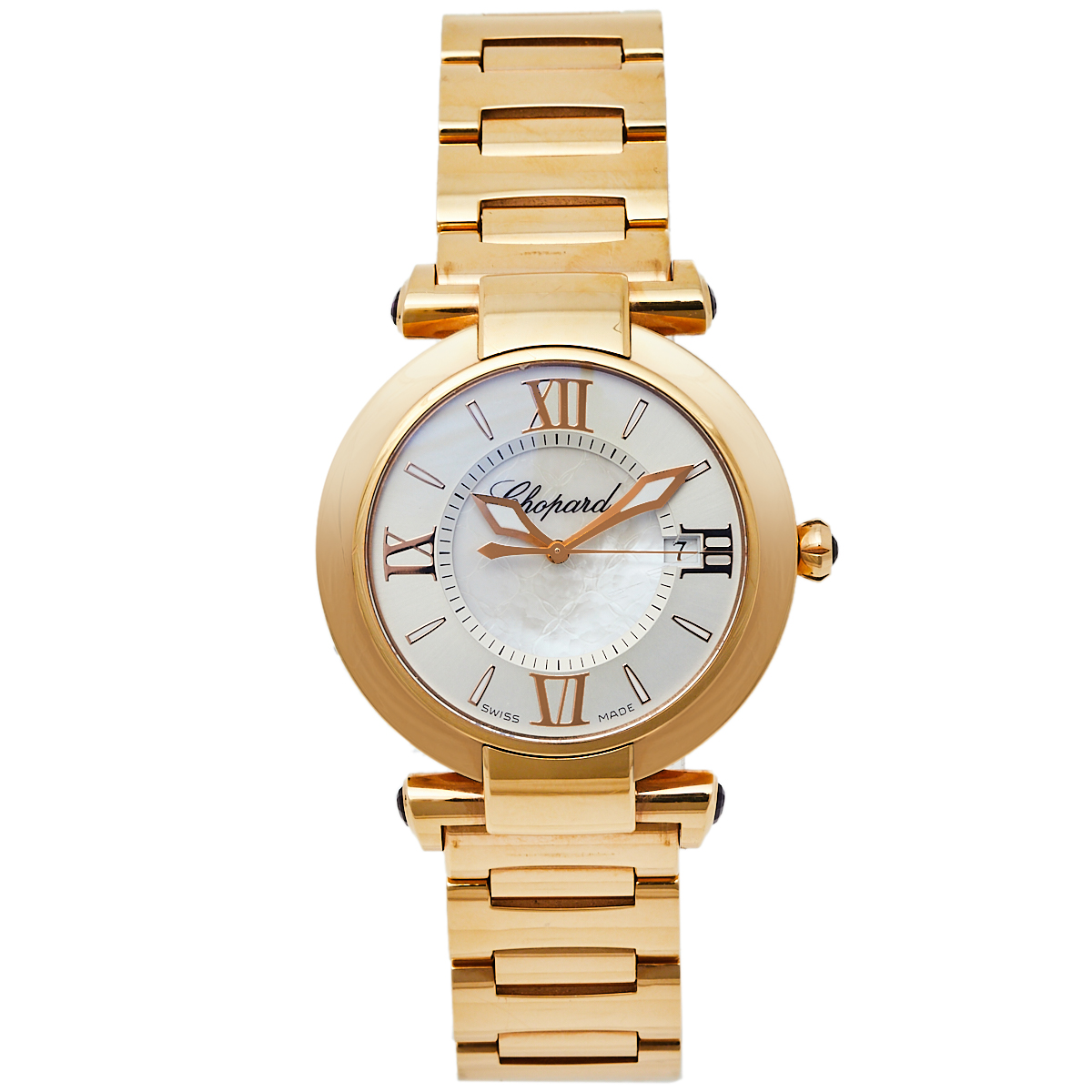 Pre-owned Chopard Silver 18k Rose Gold Imperiale 4221 Women's Wristwatch 36mm