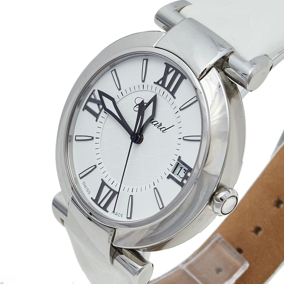 

Chopard White Stainless Steel and Leather Imperiale