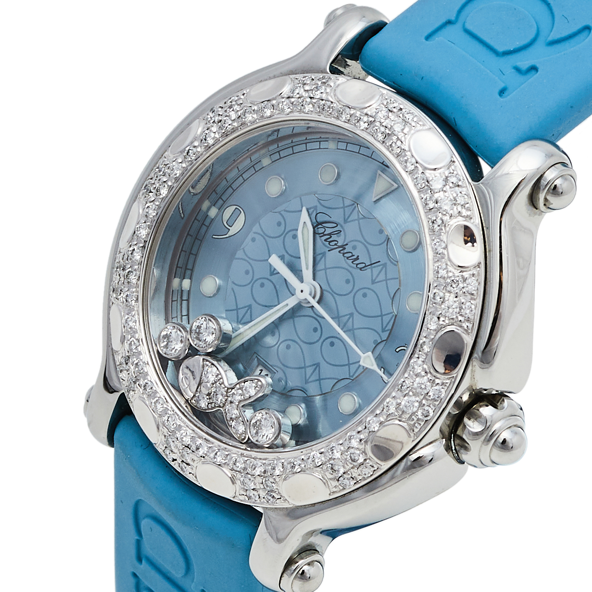 

Chopard Blue Diamonds Stainless Steel Rubber Happy Sport