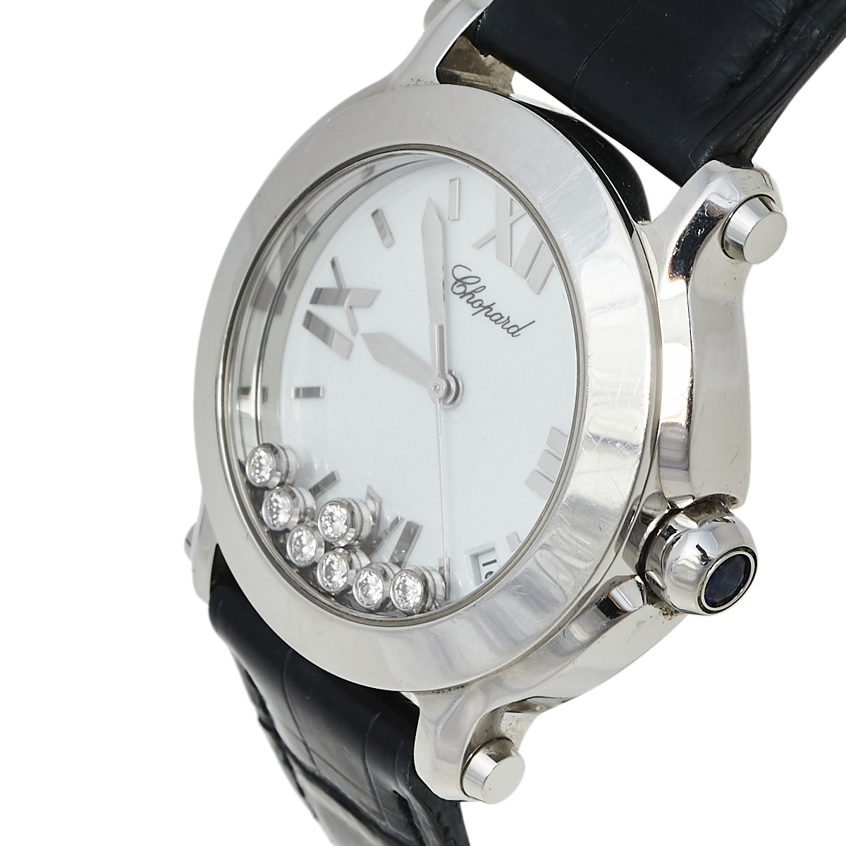 

Chopard White Stainless Steel Diamonds Happy Sport