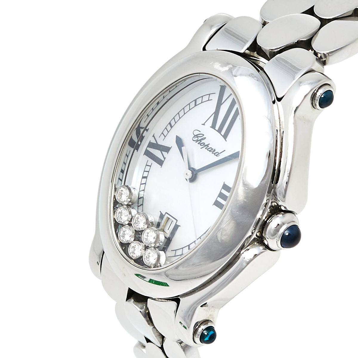 

Chopard Mother of Pearl Stainless Steel Diamond Happy Sport, White