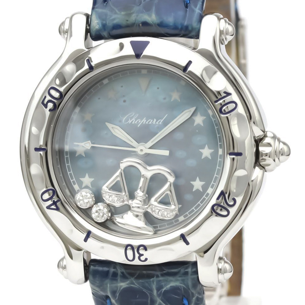 

Chopard Blue MOP Diamonds Stainless Steel Happy Sport 27/8438 Quartz Women's Wristwatch 33 MM