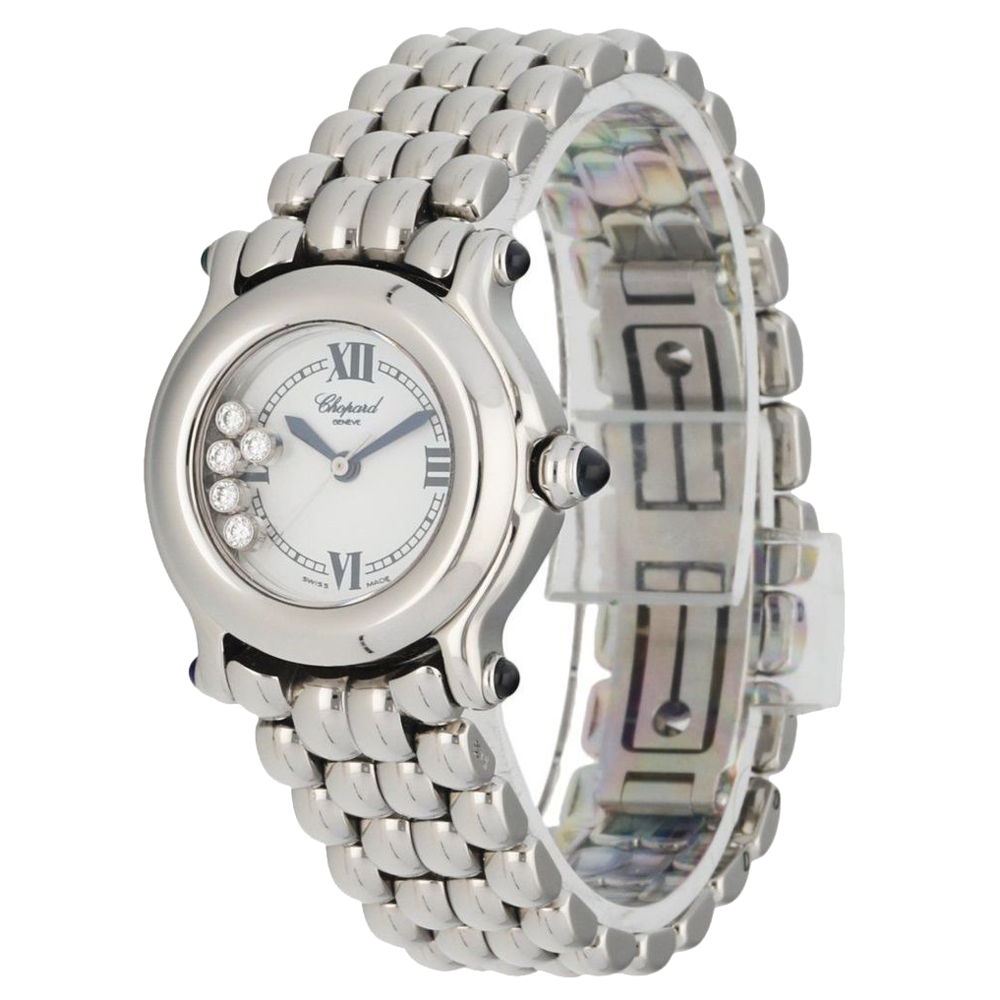 

Chopard Silver Diamonds Stainless Steel Happy Sport 27/8250-23 Women's Wristwatch 26 MM