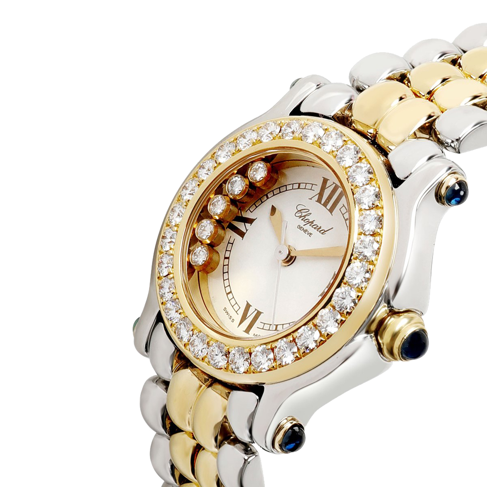 

Chopard White Diamonds 18K Yellow Gold And Stainless Steel Happy Sport 27/8251-21/11 Women's Wristwatch 26 MM