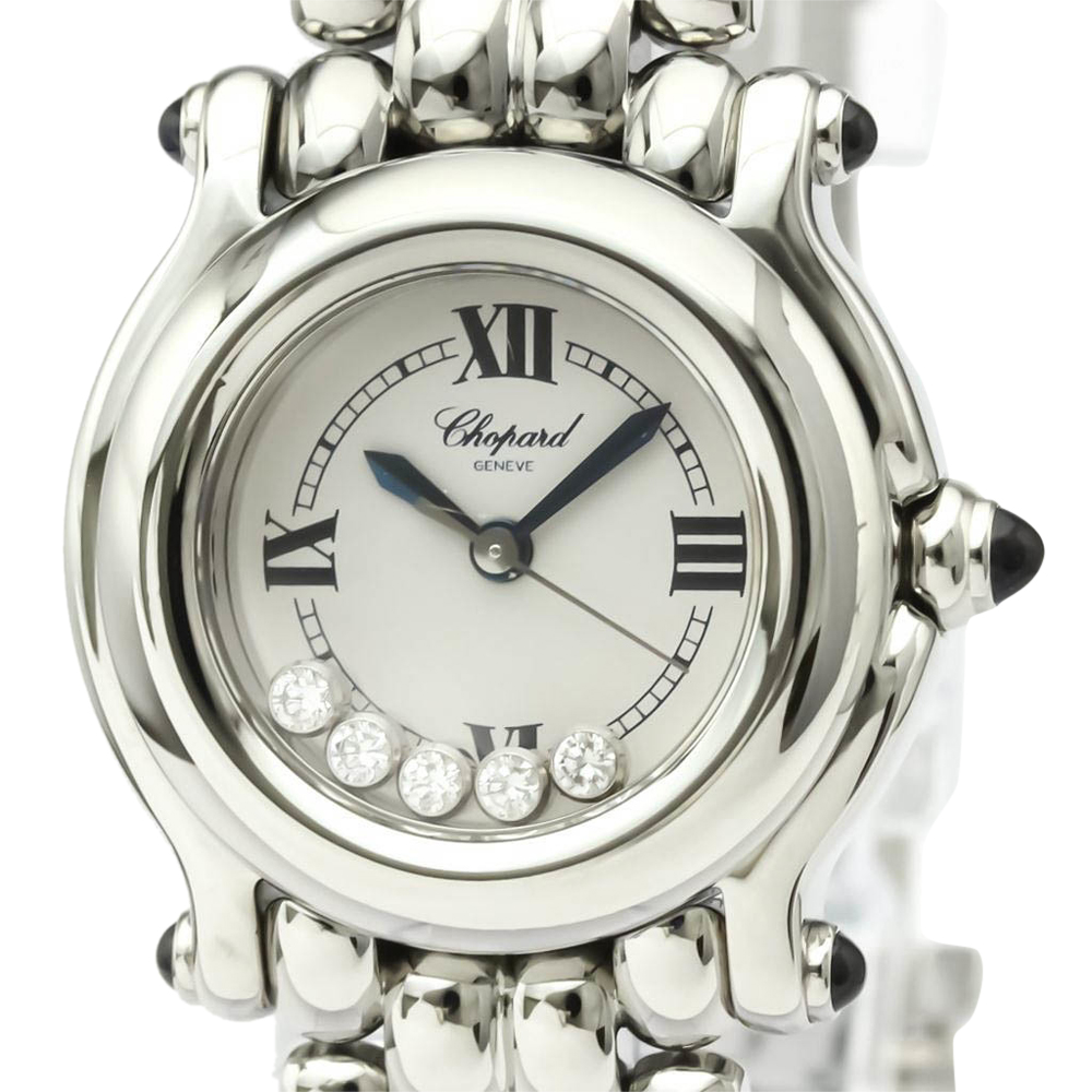

Chopard Silver Diamonds Stainless Steel Happy Sport 27/8250-23 Quartz Women's Wristwatch 26 MM