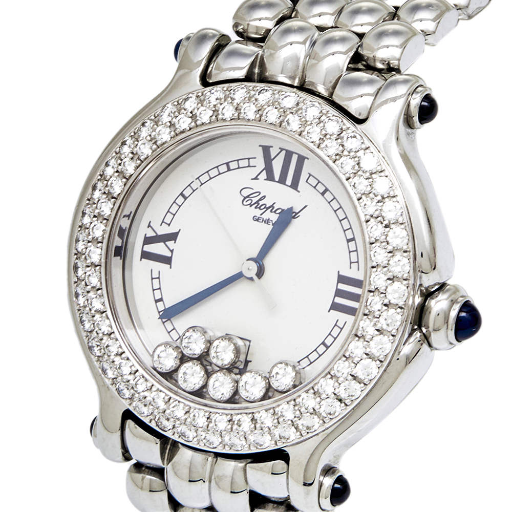 

Chopard White Stainless Steel Diamond Happy Sport