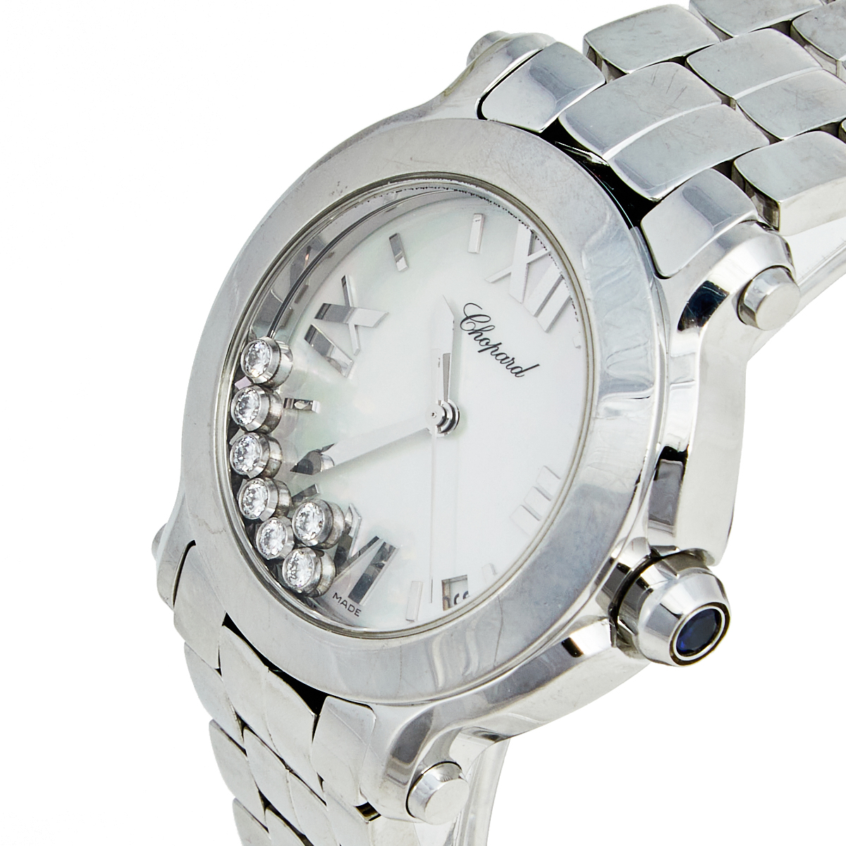 

Chopard Mother of Pearl Stainless Steel Happy Sport, White