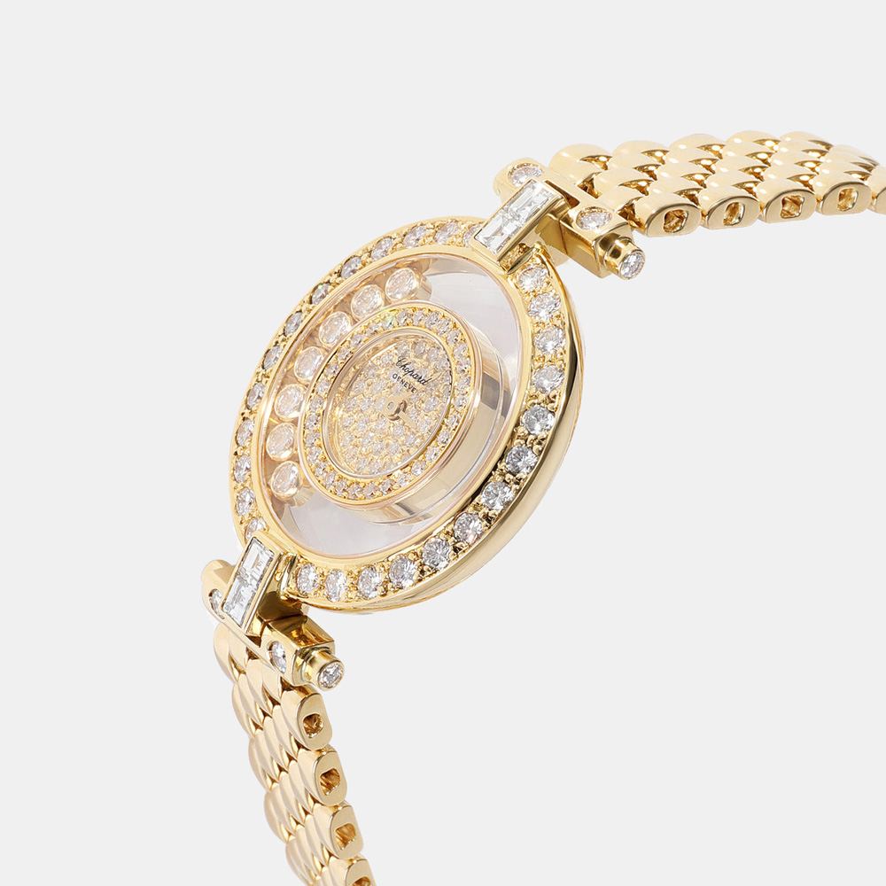 

Chopard Champagne Diamonds 18k Yellow Gold Happy Diamonds 20/5011 Women's Wristwatch 26 MM