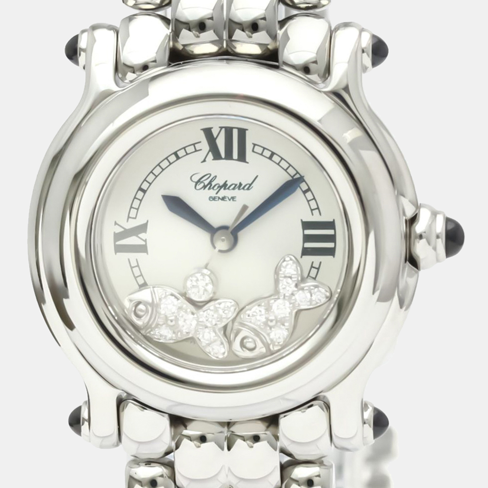 

Chopard White Diamonds Stainless Steel Happy Sport Quartz 27/8250-23 Women's Wristwatch 26 mm