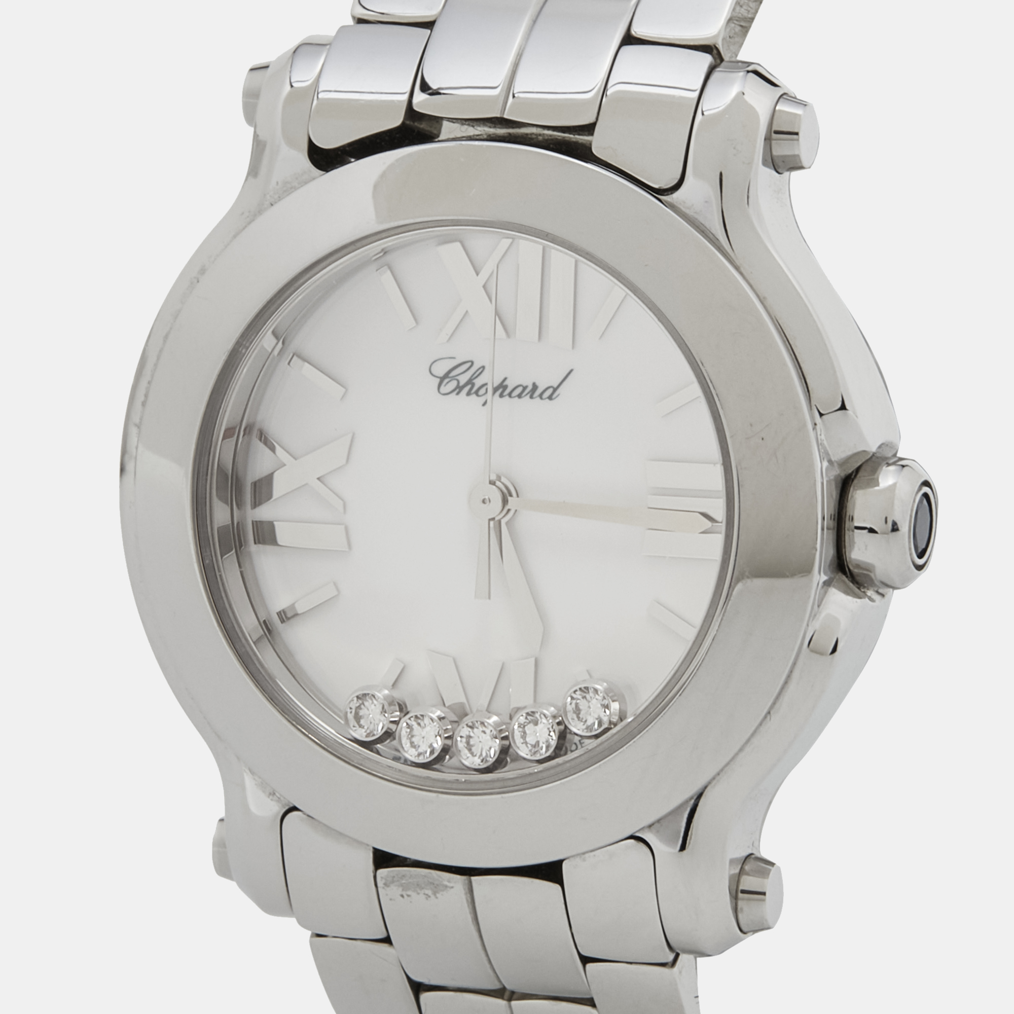 

Chopard White Stainless Steel Diamond Happy Diamond, Silver