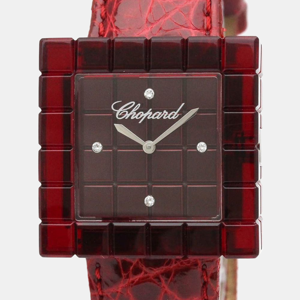 

Chopard Red Plastic And Stainless Steel Ice Cube Be Mad 12/7780 Quartz Women's Wristwatch 32 mm