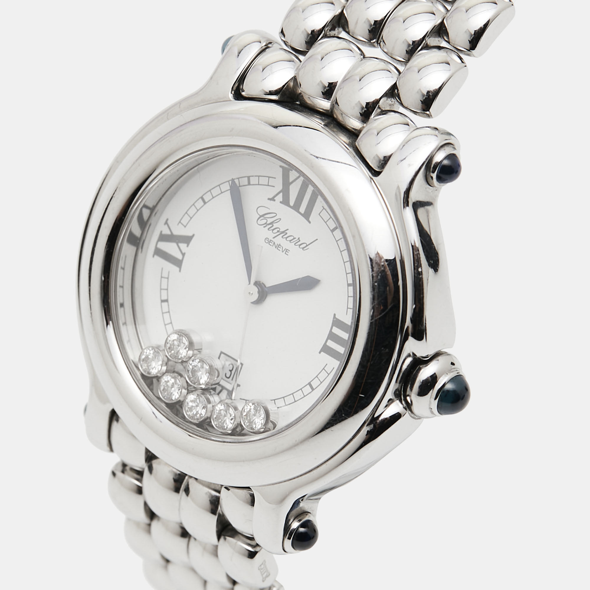 

Chopard White Stainless Steel Happy Sport