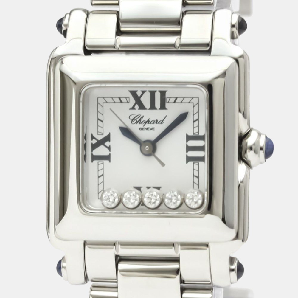 

Chopard White Diamonds Stainless Steel Happy Sport 27/8893-23 Quartz Women's Wristwatch 23 mm