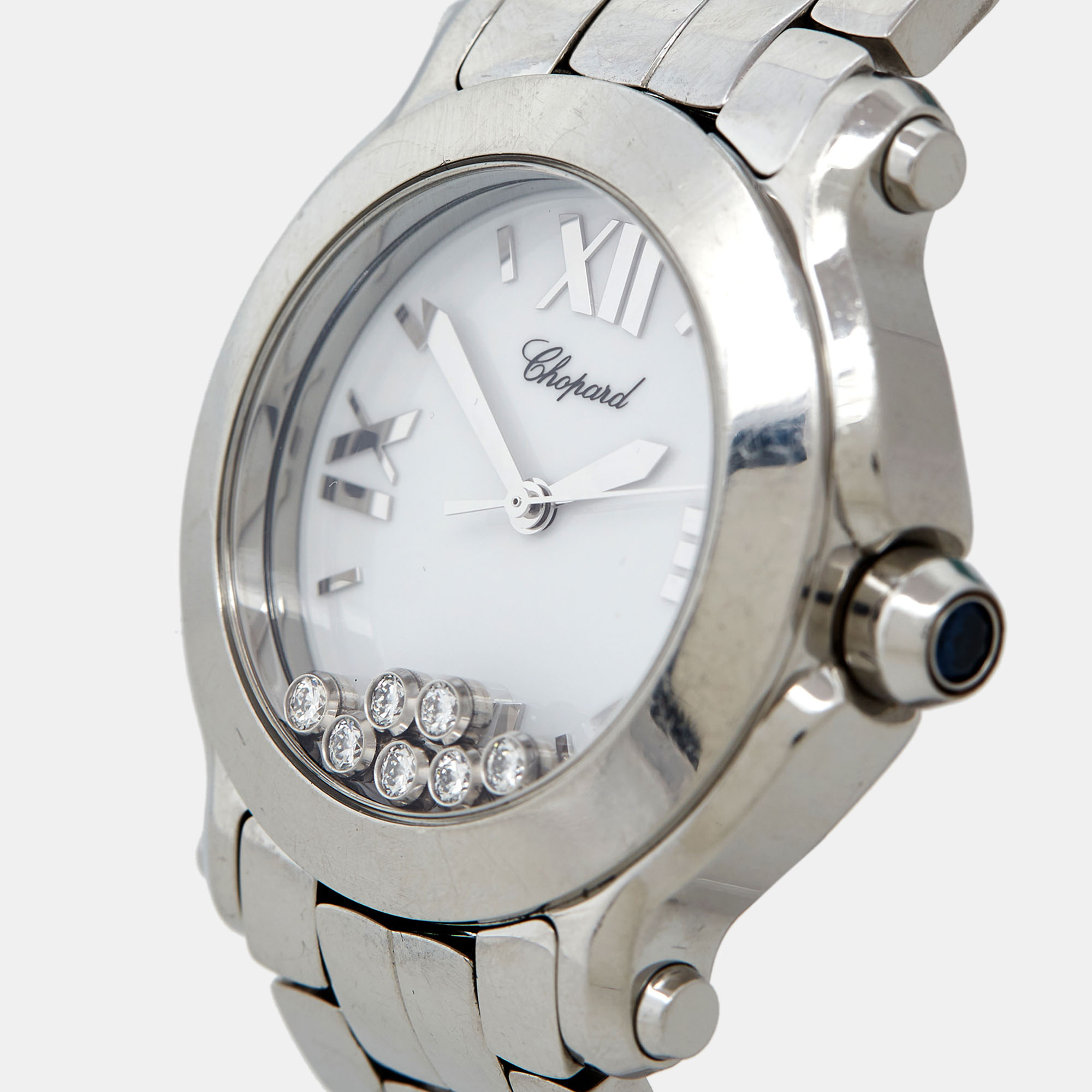 

Chopard White Stainless Steel Diamond Happy Sport