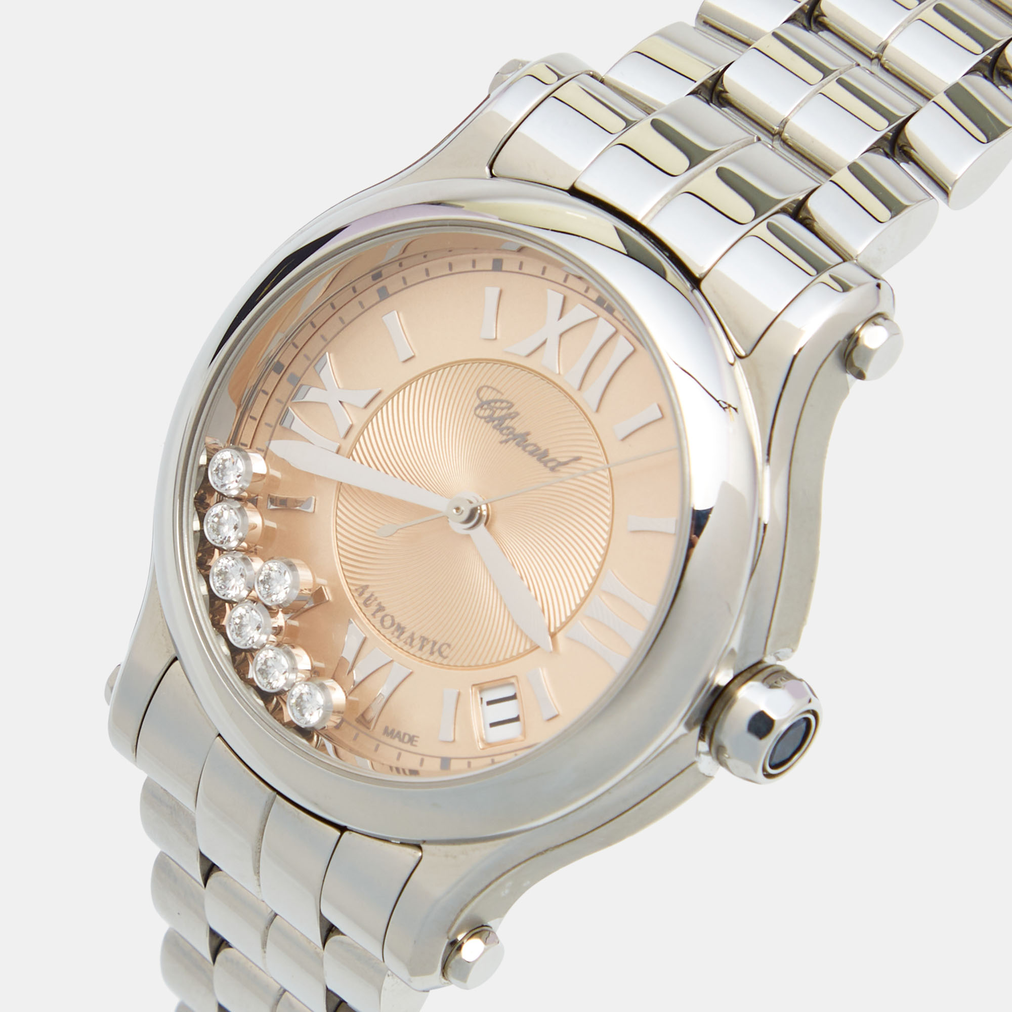 

Chopard Pink Stainless Steel Diamond Happy Sport