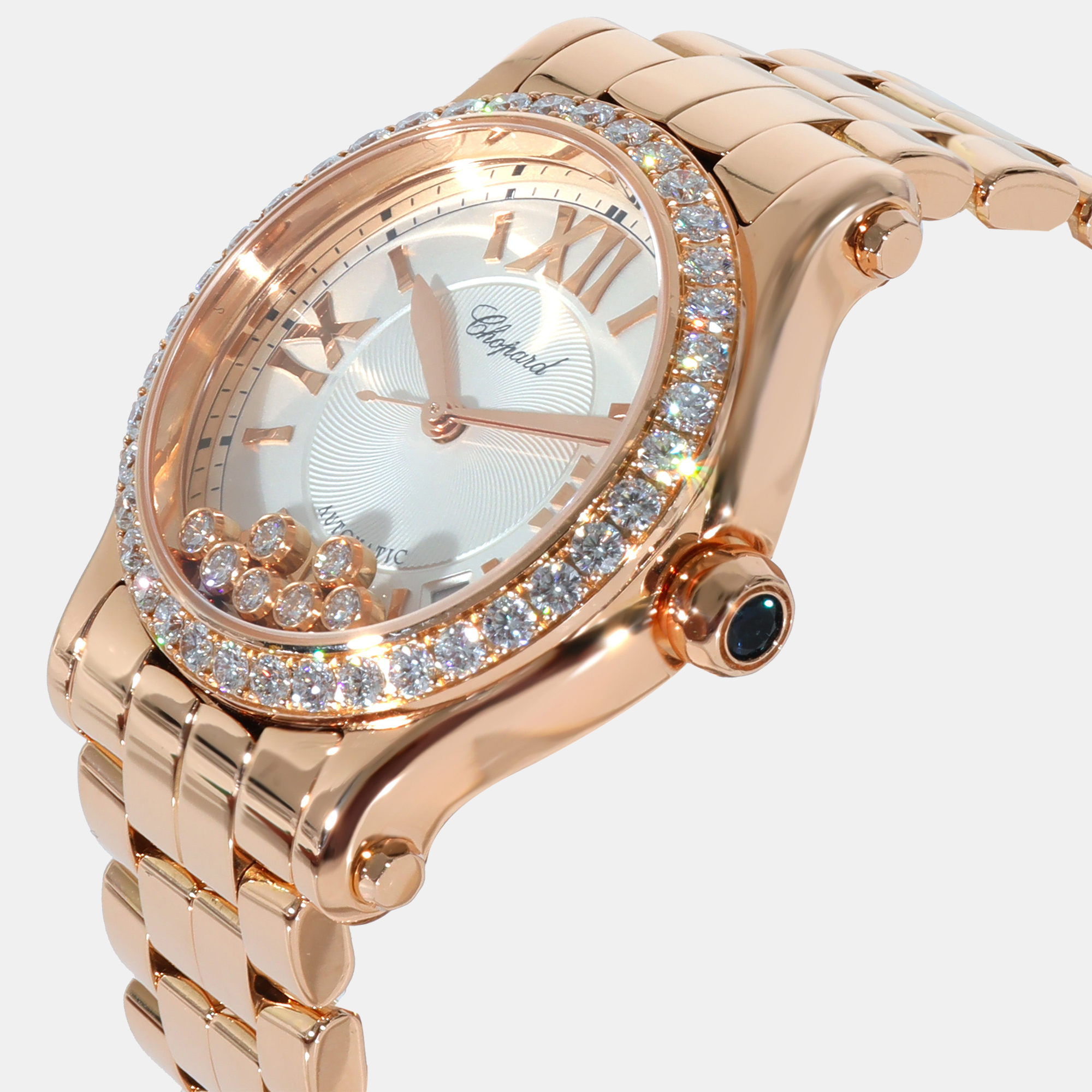 

Chopard Silver Diamonds 18K Rose Gold And Stainless Steel Happy Sport 274808-5004 Automatic Women's Wristwatch 36 mm