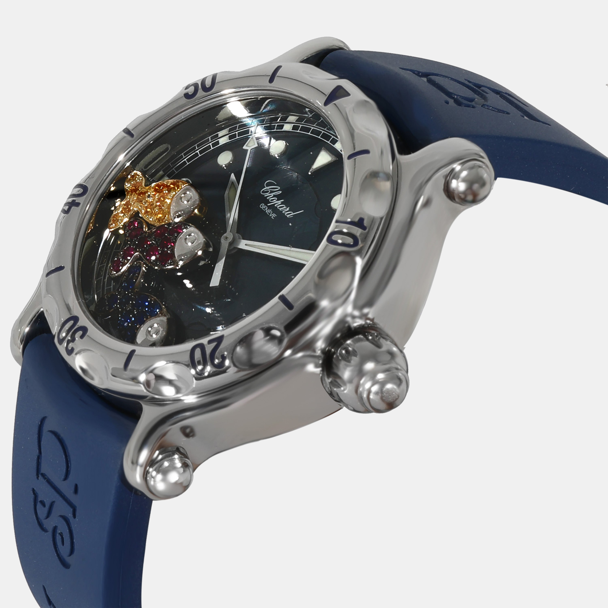

Chopard Blue Diamonds Stainless Steel Happy Fish 28/8347/8-402 Women's Wristwatch 38 mm
