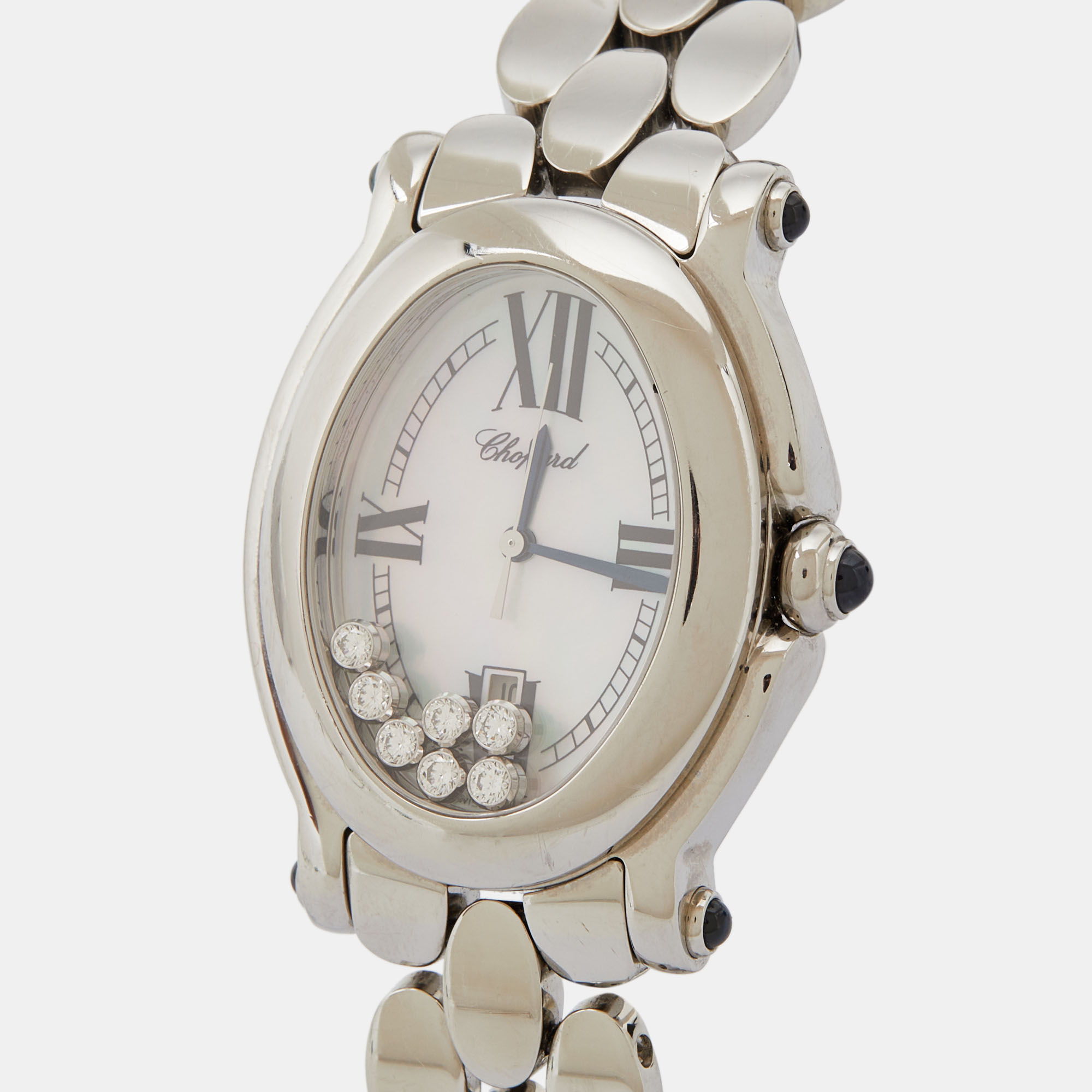 

Chopard Mother of Pearl Diamond Stainless Steel Happy Sport, White