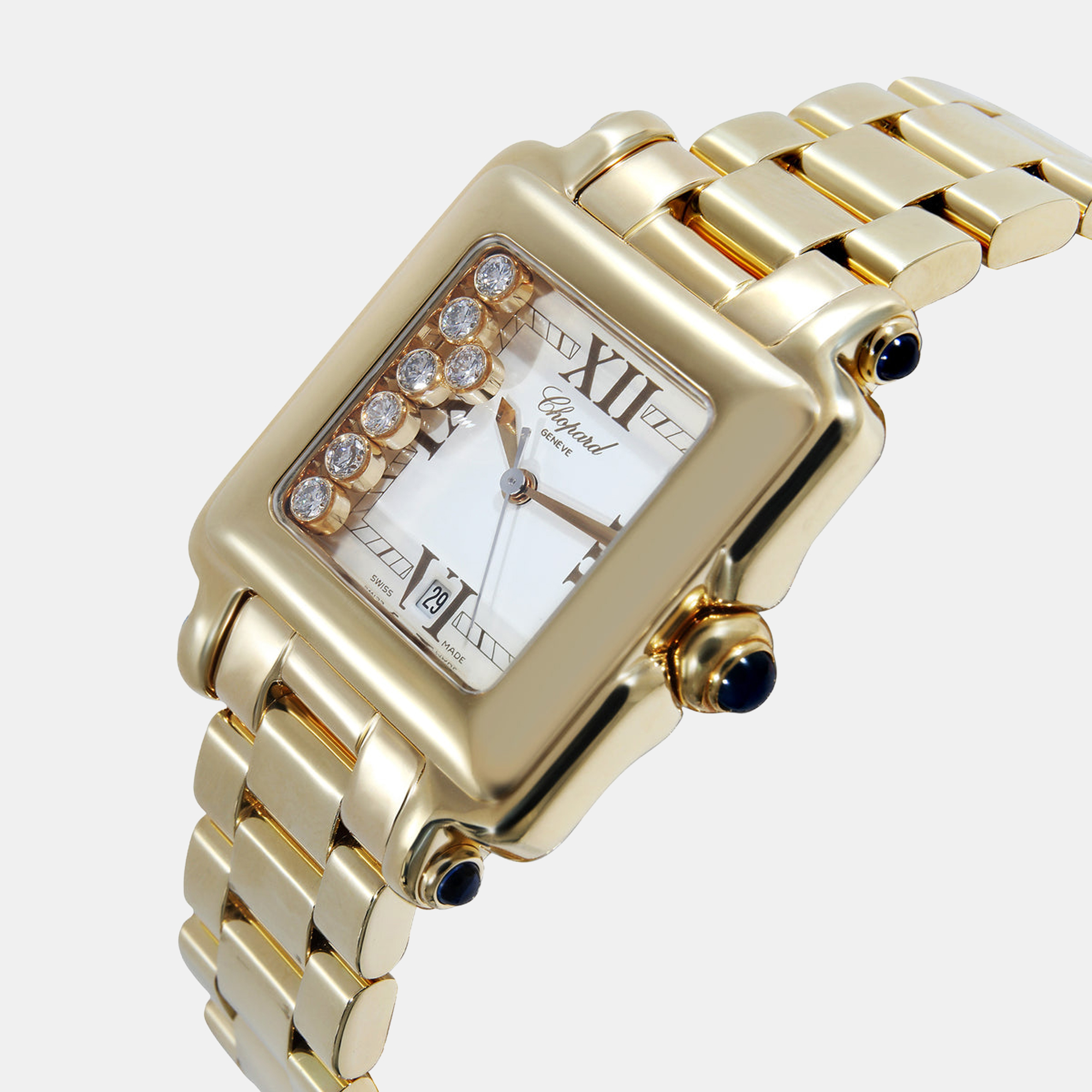 

Chopard White 18K Yellow Gold Happy Sport 27/6770-23 Women's Wristwatch 27 mm