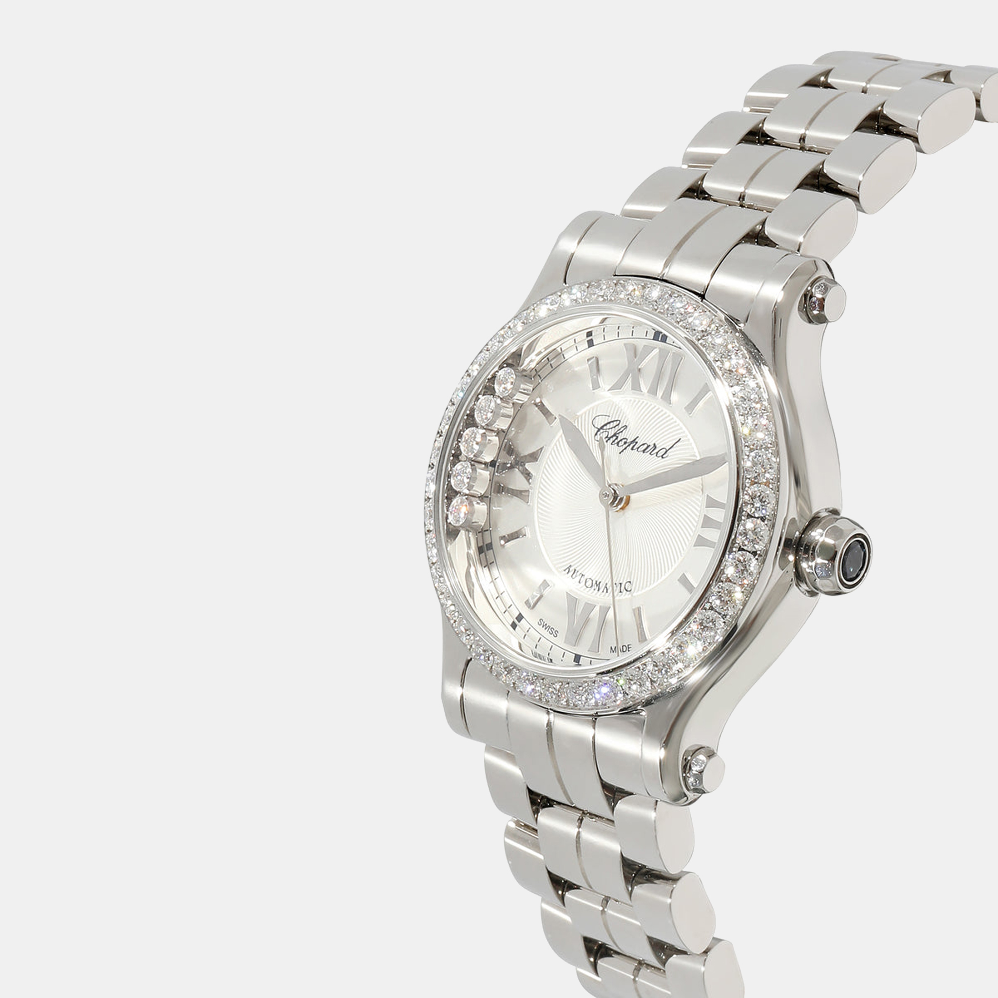 

Chopard Silver Diamonds Stainless Steel Happy Sport 278573-3014 Women's Wristwatch 30 mm