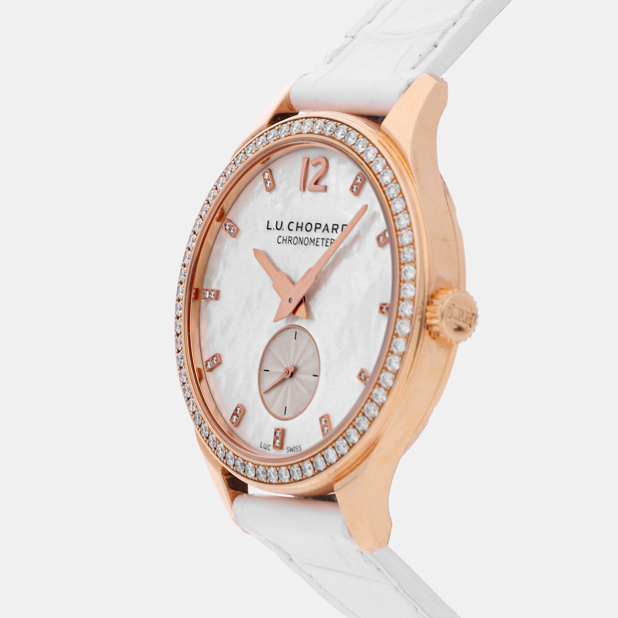 Chopard White Mother of Pearl 18k Rose Gold L.U.C 131968 5001