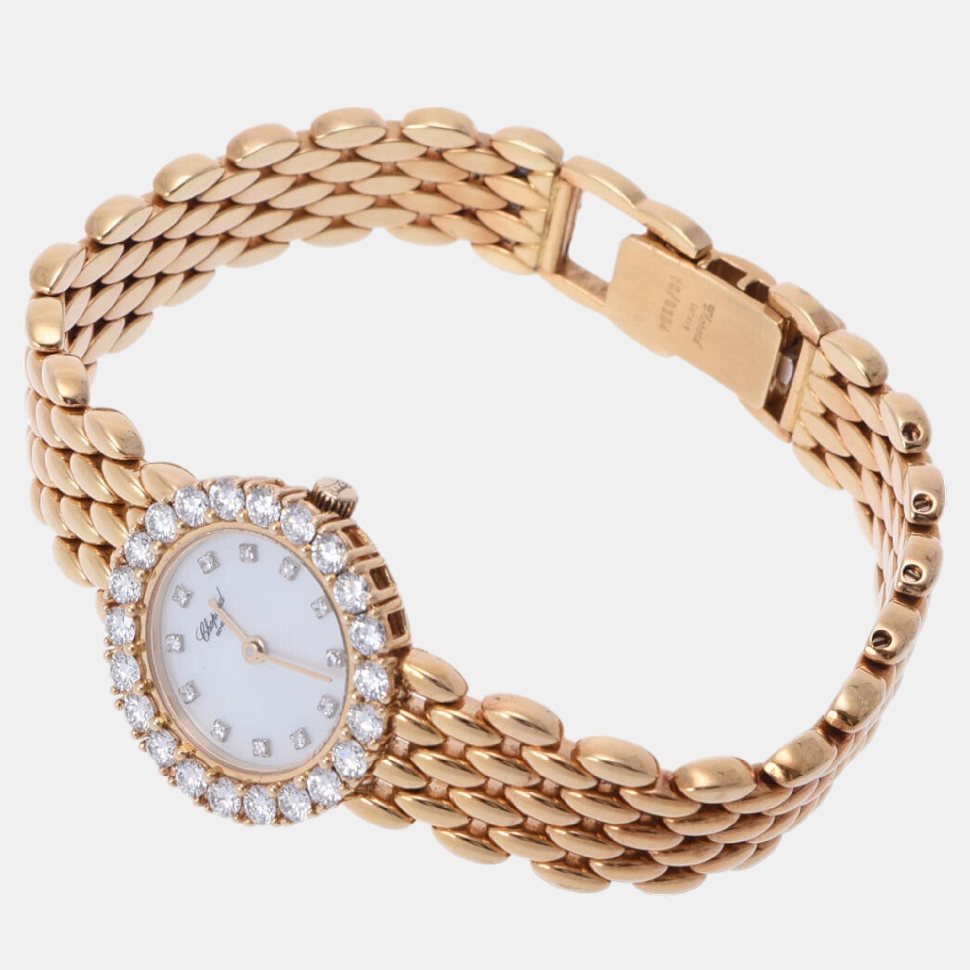 

Chopard White Diamond 18k Yellow Gold Classic Quartz Women's Wristwatch 22 mm