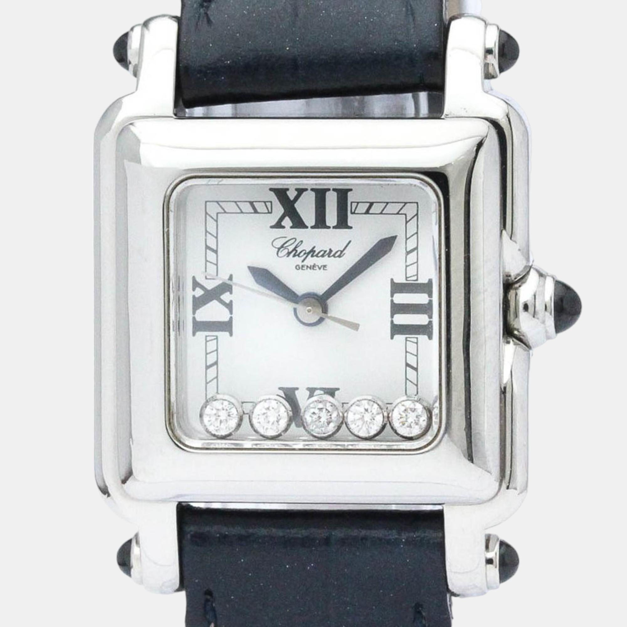 

Chopard White Diamond Stainless Steel Happy Sport 27/8892-23 Quartz Women's Wristwatch 23 mm