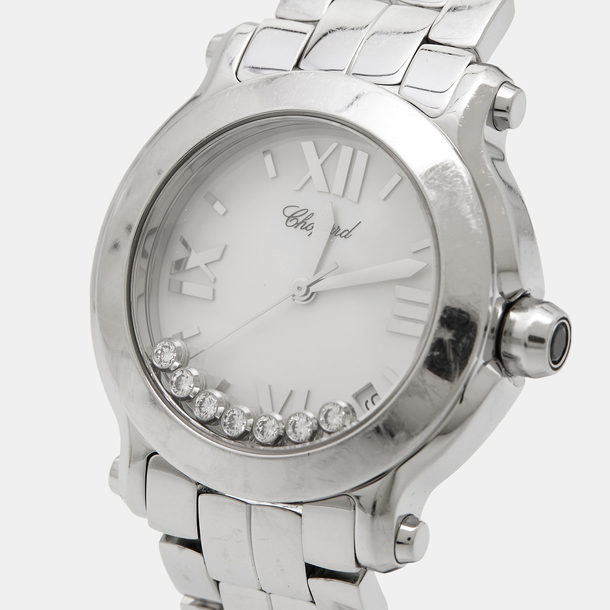 

Chopard Mother Of Pearl Diamond Stainless Steel Happy Sport, Silver