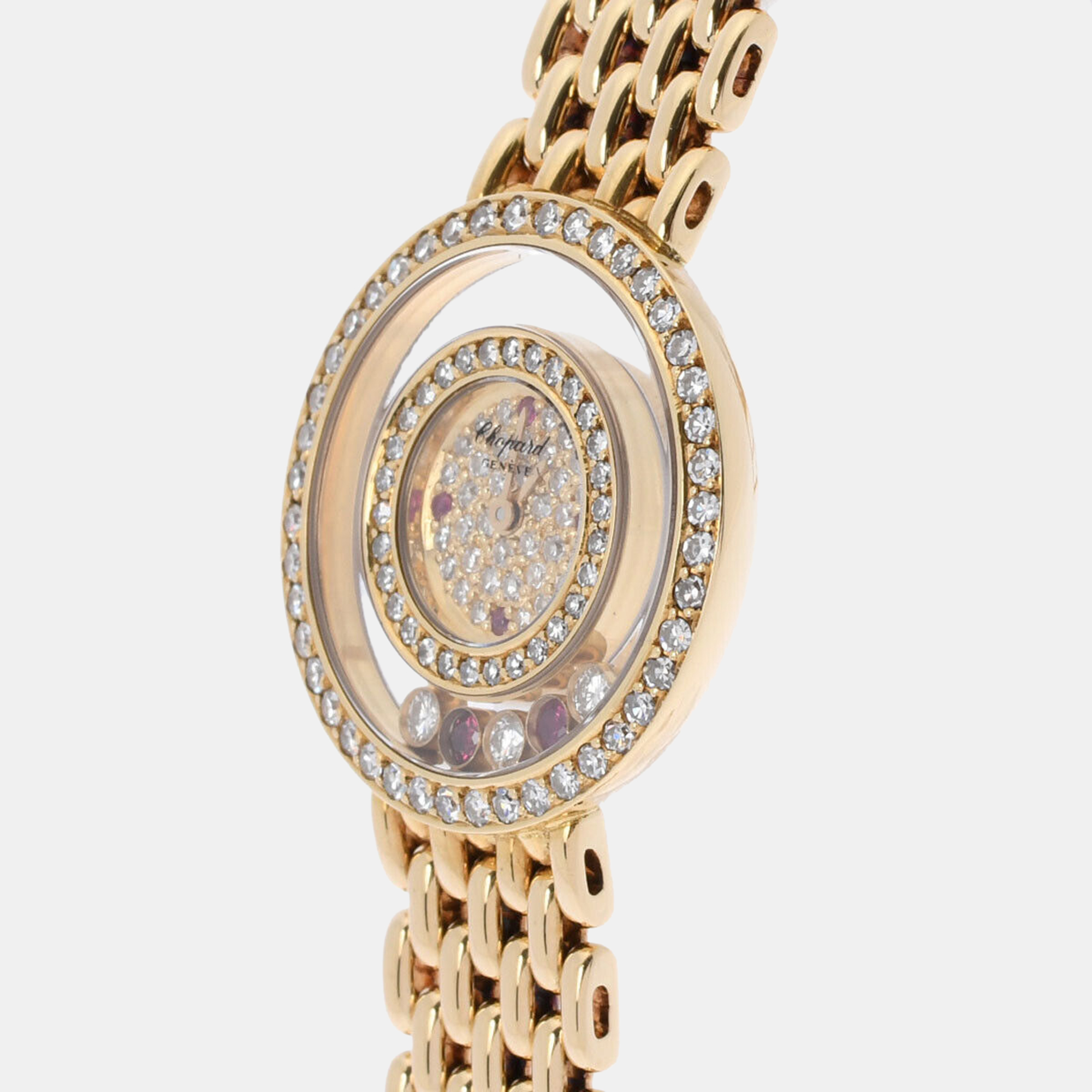 

Chopard MOP 18k Yellow Gold Diamond Happy Diamonds Quartz Women's Wristwatch 23 mm