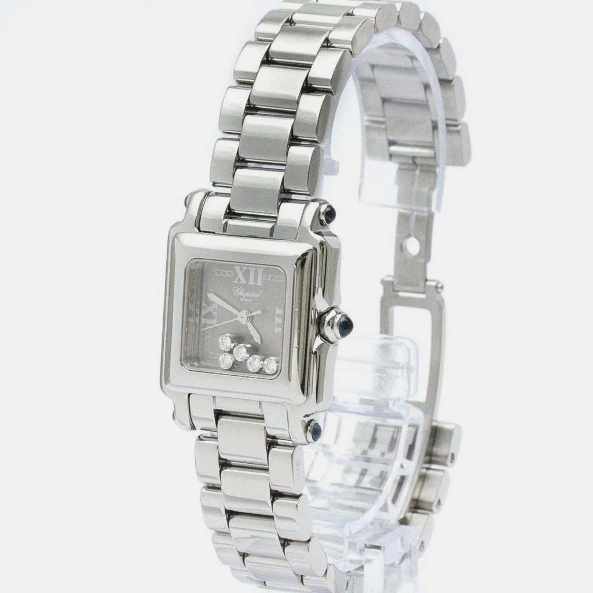 

Chopard Grey Stainless Steel Diamond Happy Sport 27/8893-23 Quartz Women's Wristwatch 23 mm