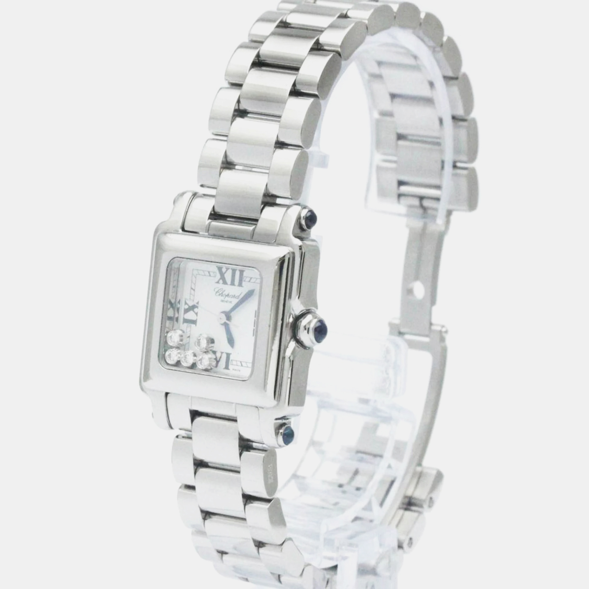 

Chopard White Stainless Steel Diamond Happy Sport 27/8893-23 Quartz Women's Wristwatch 23 mm
