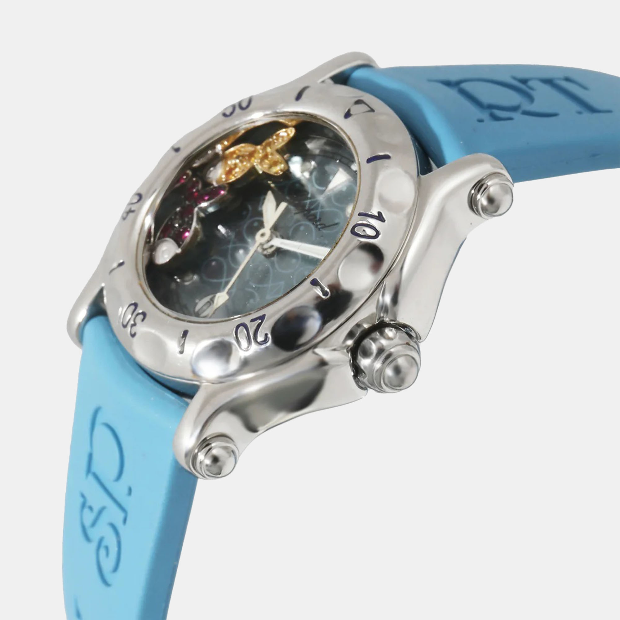 

Chopard Blue Stainless Steel Diamond Happy Fish 27-8923-402 Quartz Women's Wristwatch 26 mm