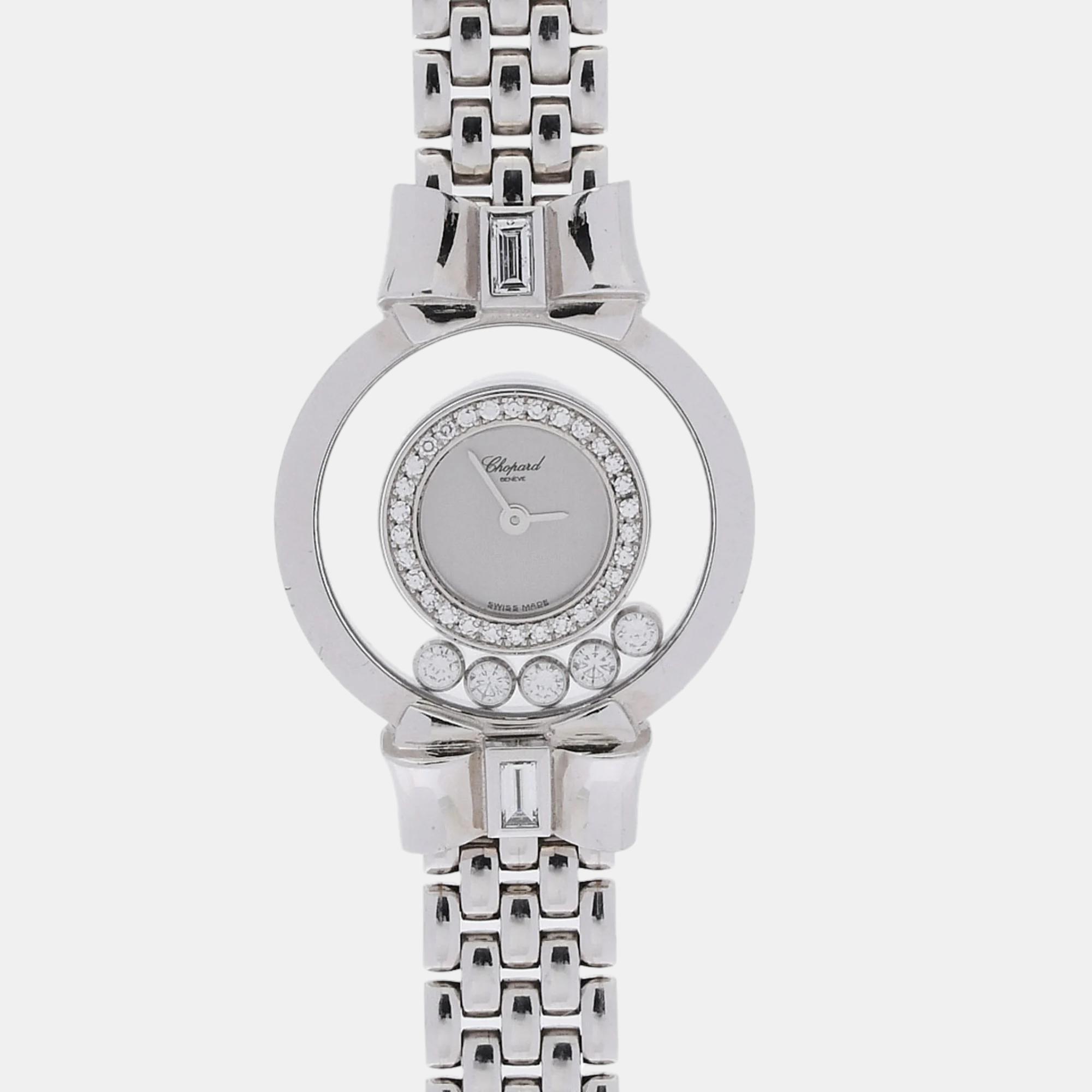 

Chopard White 18K White Gold and Diamond Happy Diamonds 20/5512 Women's Wristwatch 24 mm