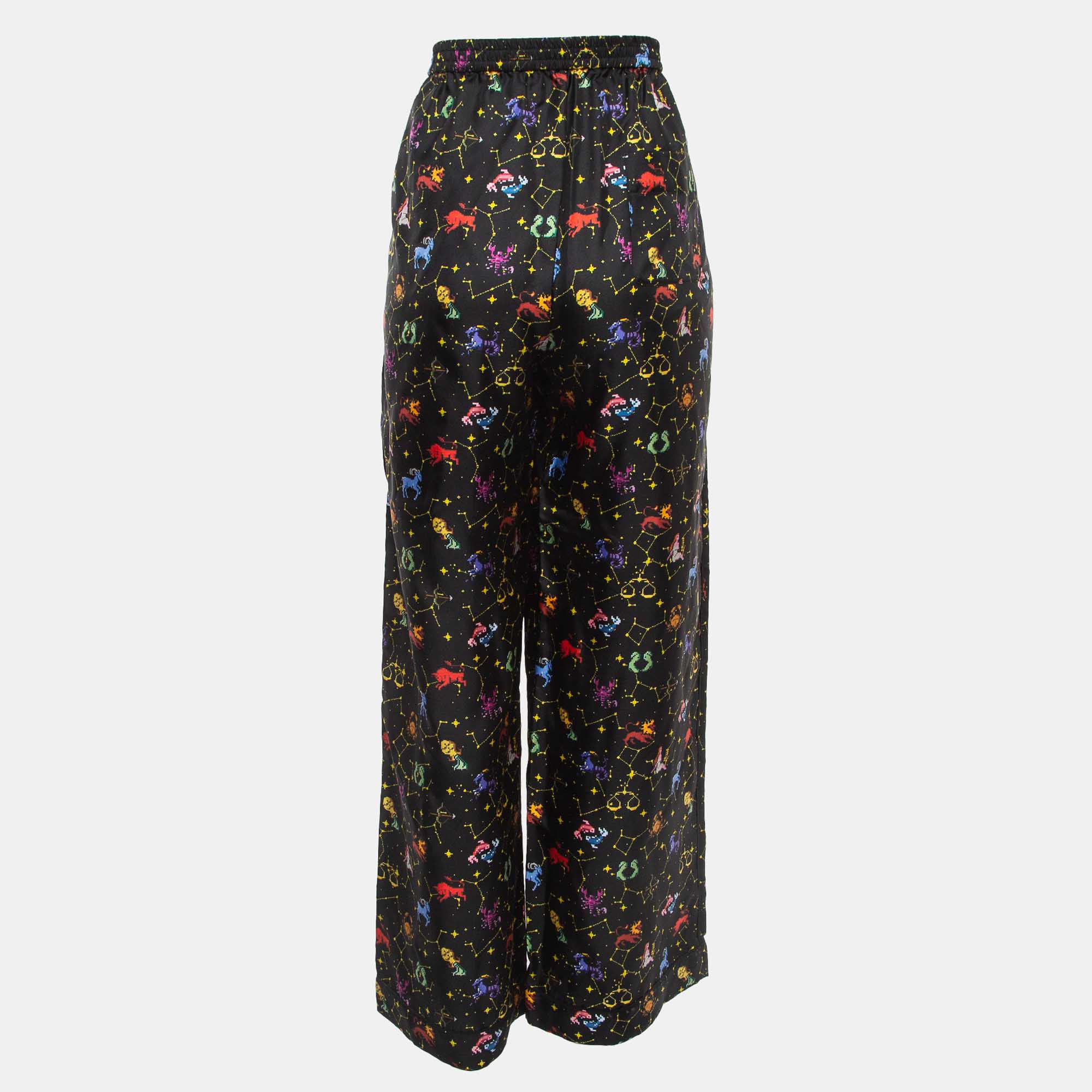 

Christian Dior Black Zodiac Printed Silk Lounge Pants