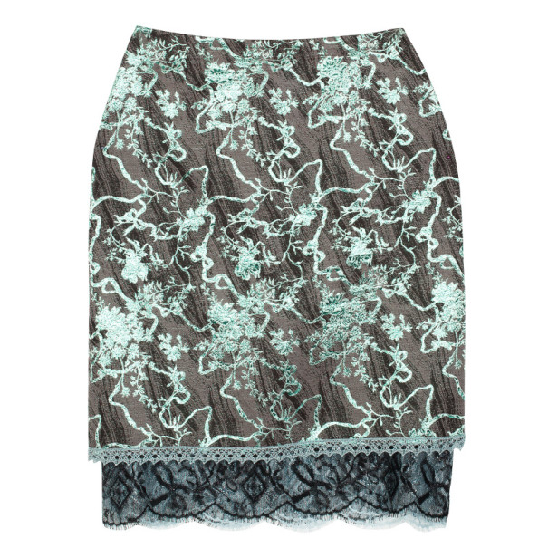 Pre Owned Christian Lacroix Bazaar Vintage Jacquard Printed Skirt M